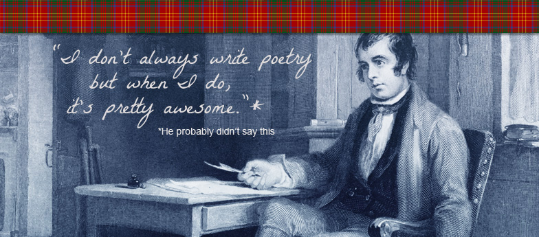 Robert Burns with 'I don't always write poetry, but when I do, it's pretty awesome.' fake quote